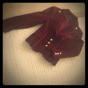 White House Black Market Merlot Cord Blazer